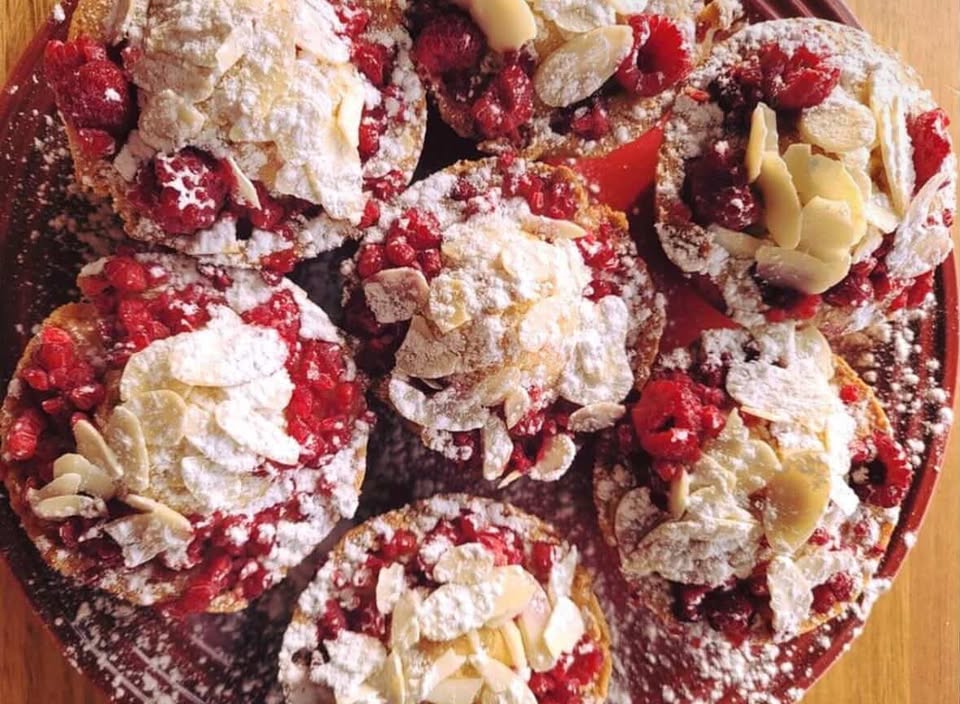 Berry and cream pastries