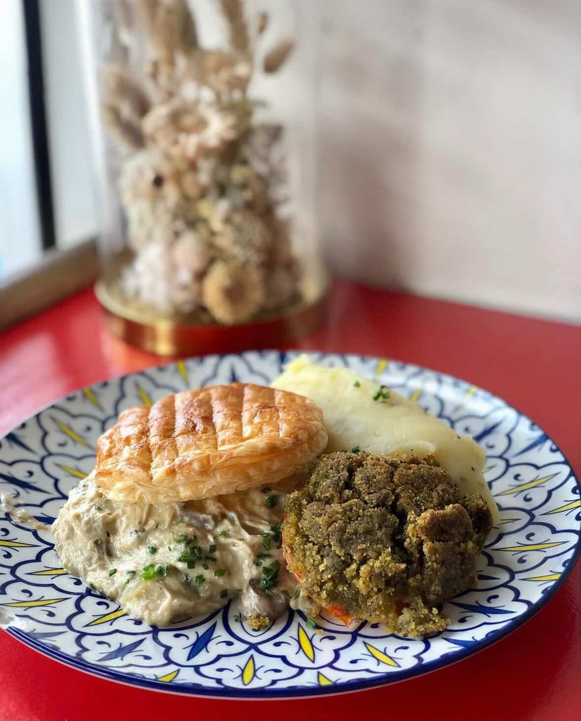 French chicken pie with mash